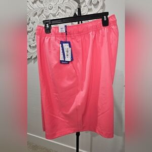 Caribbean Mens Swim Trunks Bright Coral Pink W/pockets & built In Brief. XLT NWT